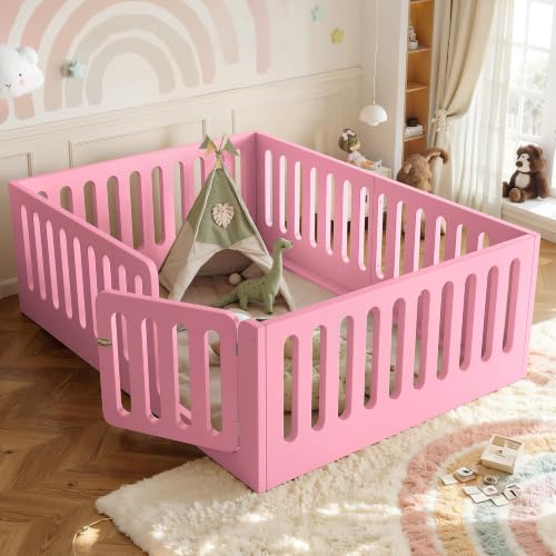 Image of Bellemave Full Montessori Floor Bed Frame,Pink