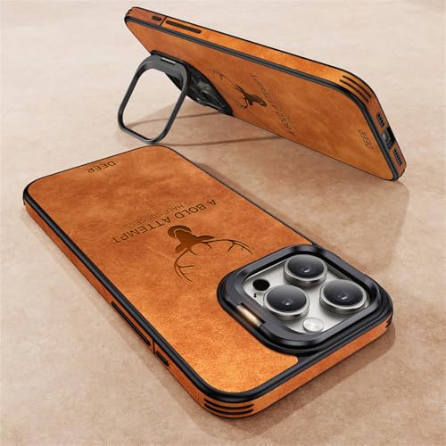 Étui de téléphone portable en cuir marron pour iPhone 14 Pro idéal pour photos et vidéos nomades