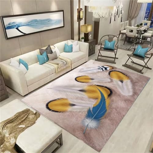 Tapis de chambre enfant bleu et jaune pour espace de jeu ado