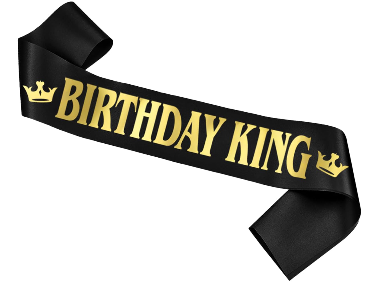KAPSING Birthday King szarfa urodzinowa, męska szarfa urodzinowa, dekoracja urodzinowa, Boy Sash czarna, baner z okazji urodzin, dekoracja na przyjęcia urodzinowe