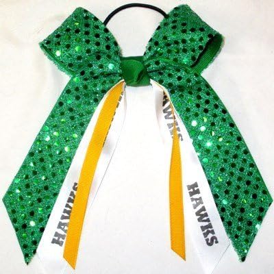 Custom Mascot Small Soft Touch Hair Bow, Made in the USA, Pick your Mascot & Colors, White Pony Band or French Clip