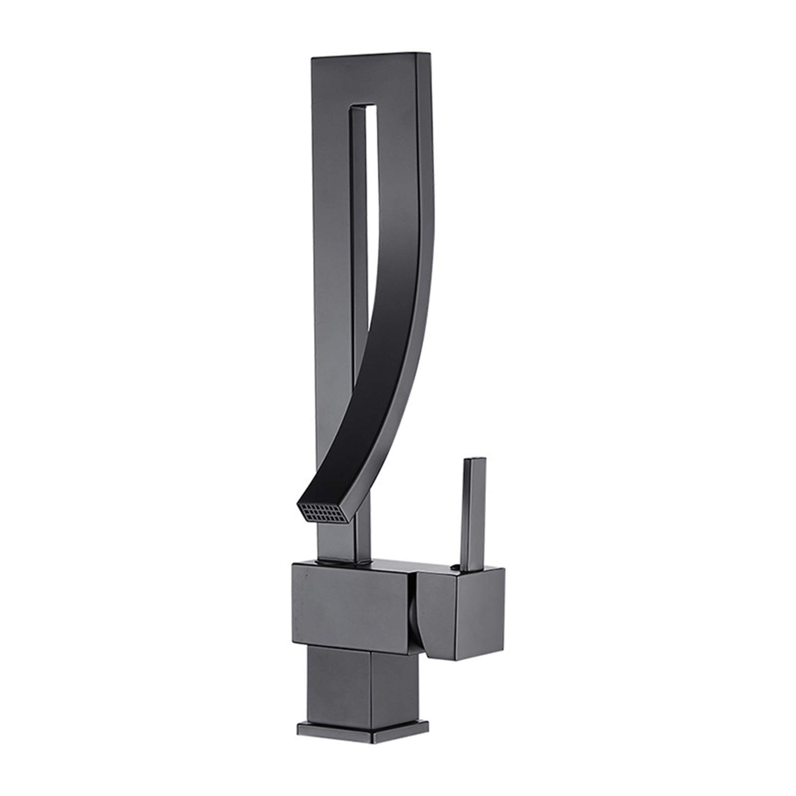 Robinet d'évier de lavabo en laiton mitigeur eau chaude et froide noir rotatif à 360 degrés pour cuisine