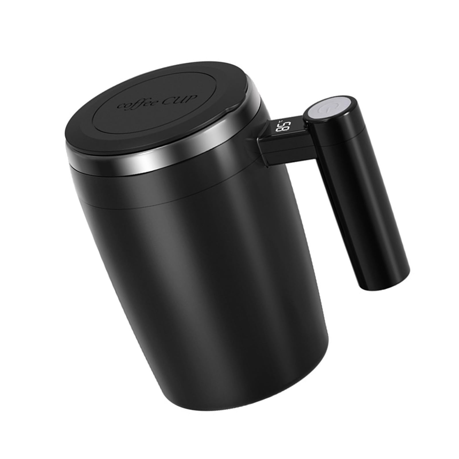Buxuaaaa Coffee Stirring Mug Rechargeable Automatic Mixing Cup with Digital Temperature Display Drink Mixer Automatic Mixing Mug