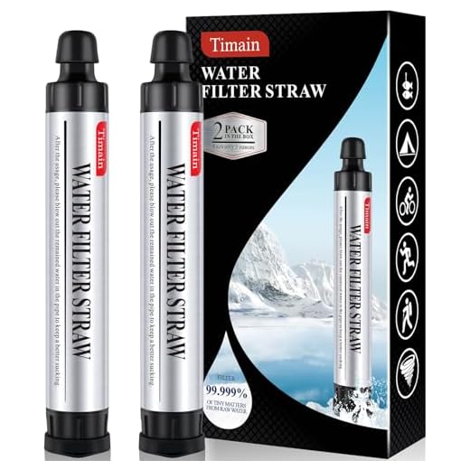 Timain Portable Water Filter Straws - 2 Pack