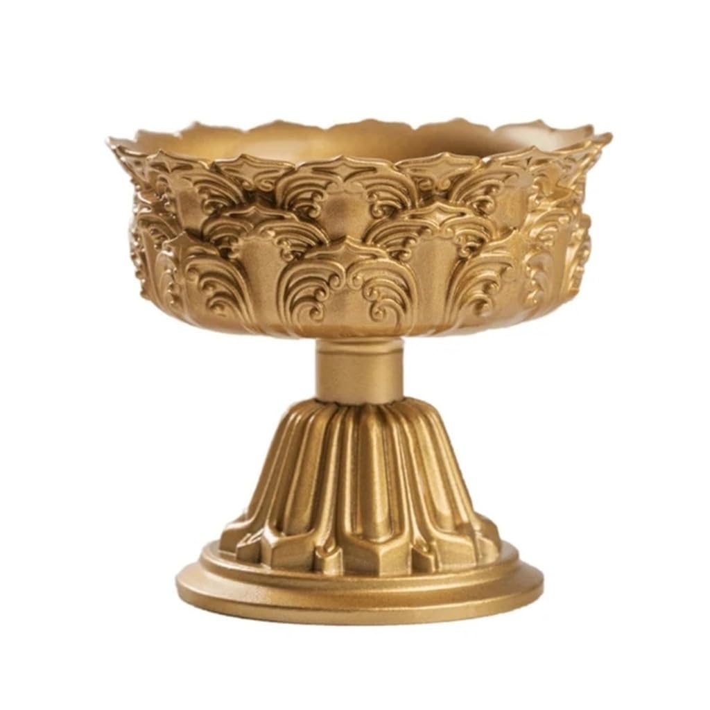 HTTGDGDH Candle Holder Brass Candlestick Flower Candle Cup Buddhist Tibetan Holder Wedding Table Decoration,Argento-2.76x2.52in
