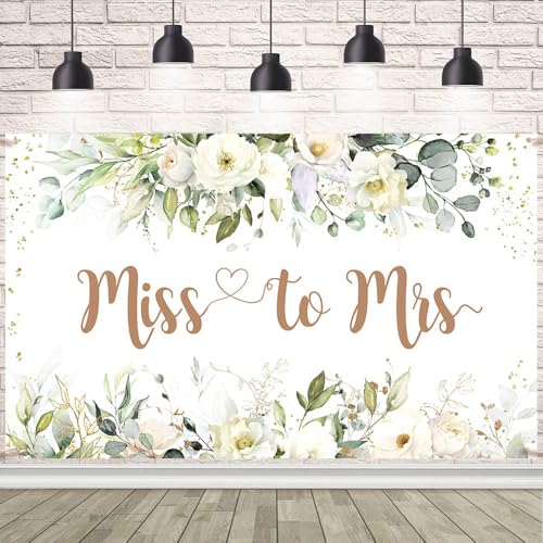 Toile de fond florale de mariée pour célébrer votre future union en blanc et eucalyptus