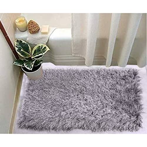 Image of Anti Skid Doormats for Home and Office Entrance Living Room and Bathroom Mats | Entrance Door Mats for Home and Office Entryway. (Solid Grey, 16x24)