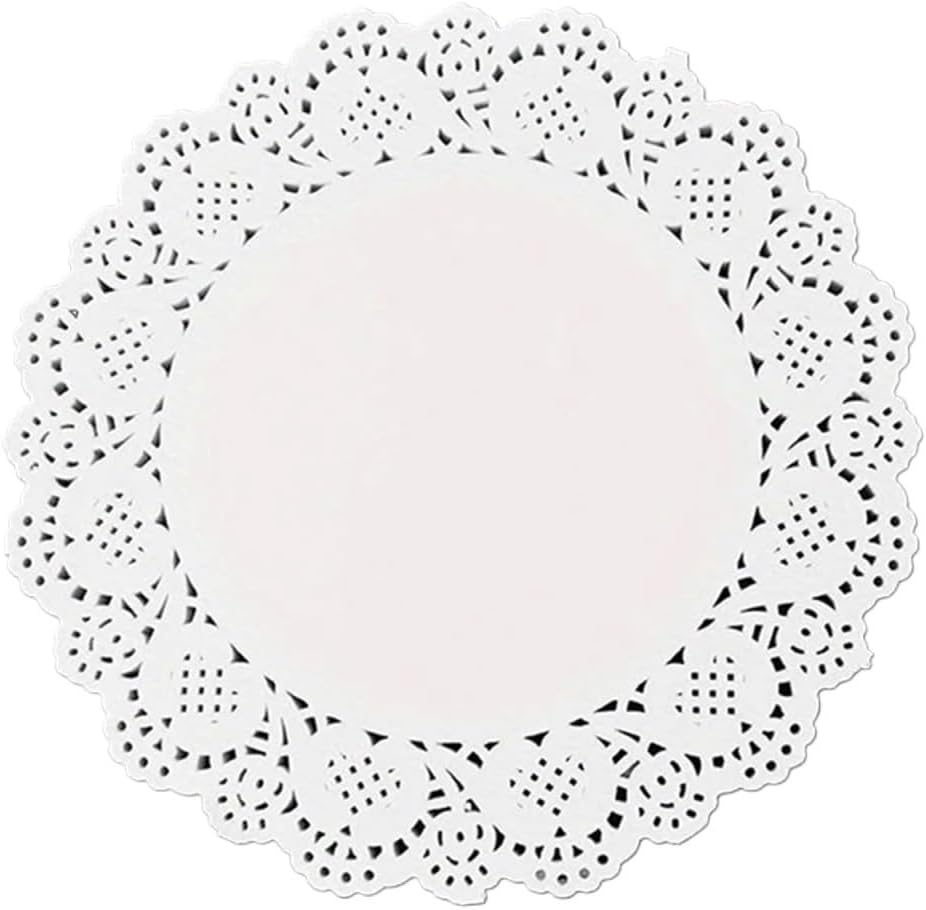 Doilies for Tables Disposable Lace Paper Doilies for Tables Round Paper Placemats Bulk for Cakes Desserts Paper Placemats for Tables Wedding Party(Large)