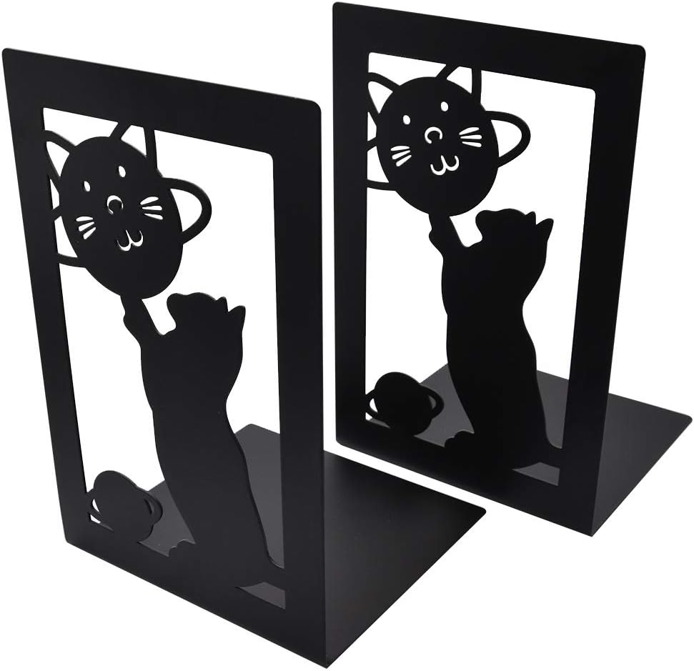 SIPLIV Minimalist Style Bookends Metal Adjustable Non Skid Books Holder Stand Book Rack Desk Bookends for School Library - Image 5
