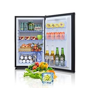 SMETA Camping koelkast, caravan koelkast 44 l, koelkast 12 V 230 V, ACDC koelkast 12 V koelkast 44 l voor camping, auto, vrachtwagen, kantoor, slaapzaal, stil, zwart