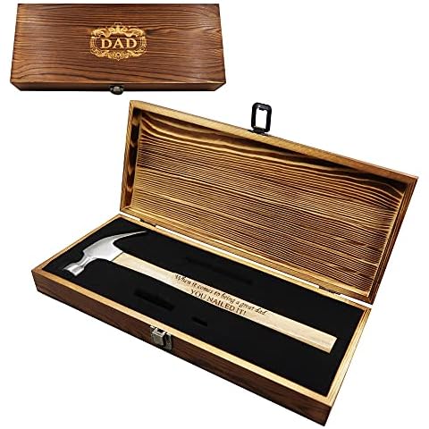 Christmas Gift for Dad, Engraved Hammer with Premium Wooden Gift Box -When It Comes to Being A Great Dad You Nailed It Cover