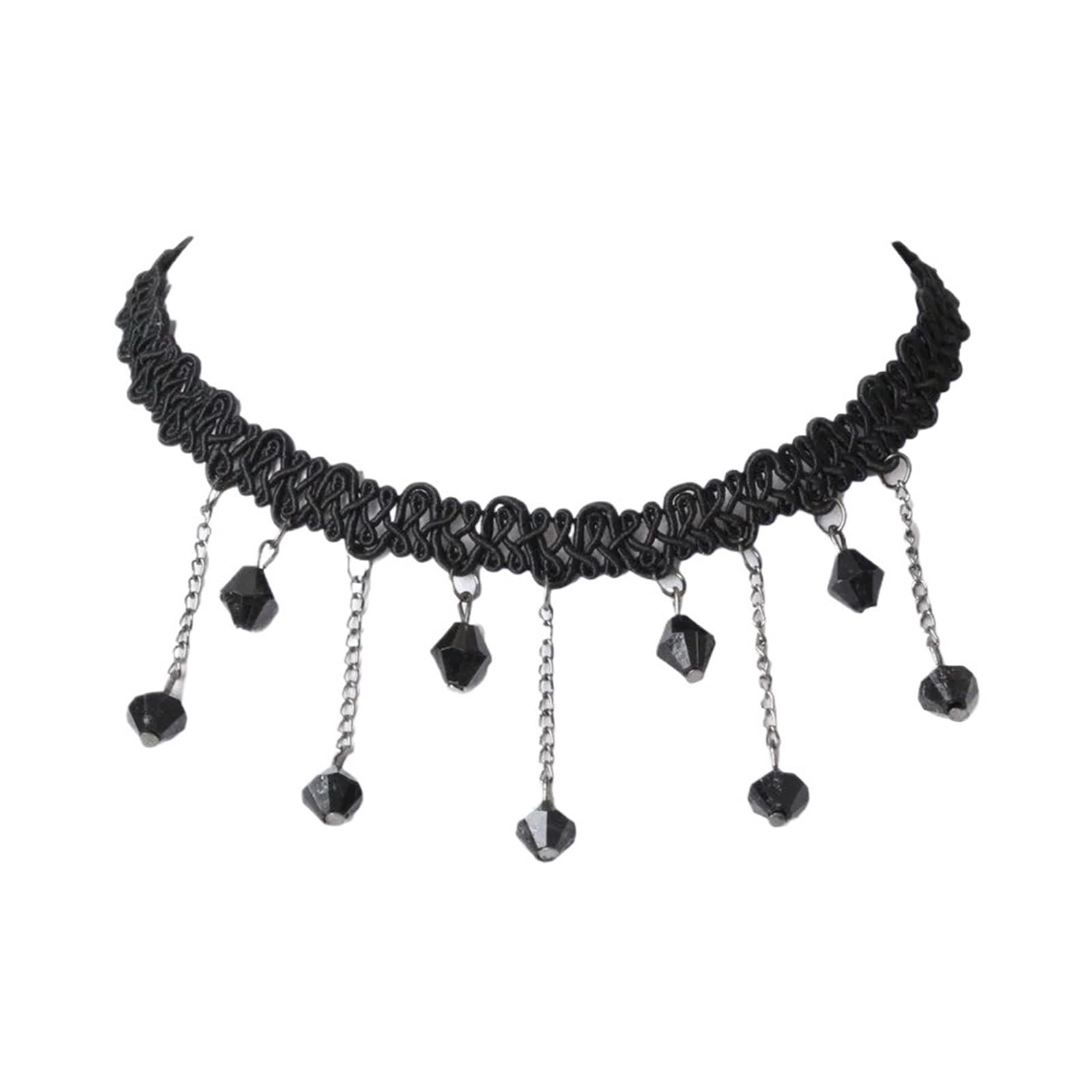 Collier ras du cou dentelle velours multicolore ajustable style