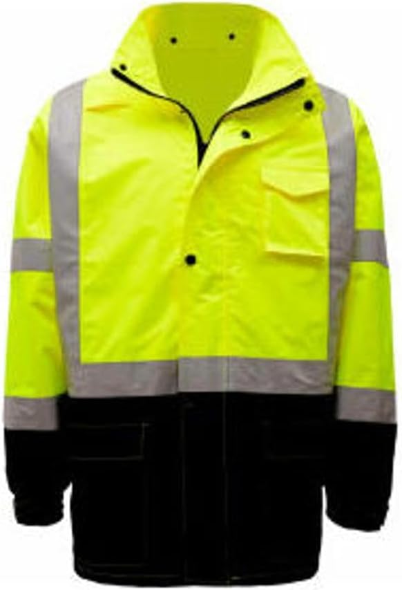 GSS 6003 Premium Class 3 Rain Coat Mesh Lining With Black Bottom44; Large & Extra Large