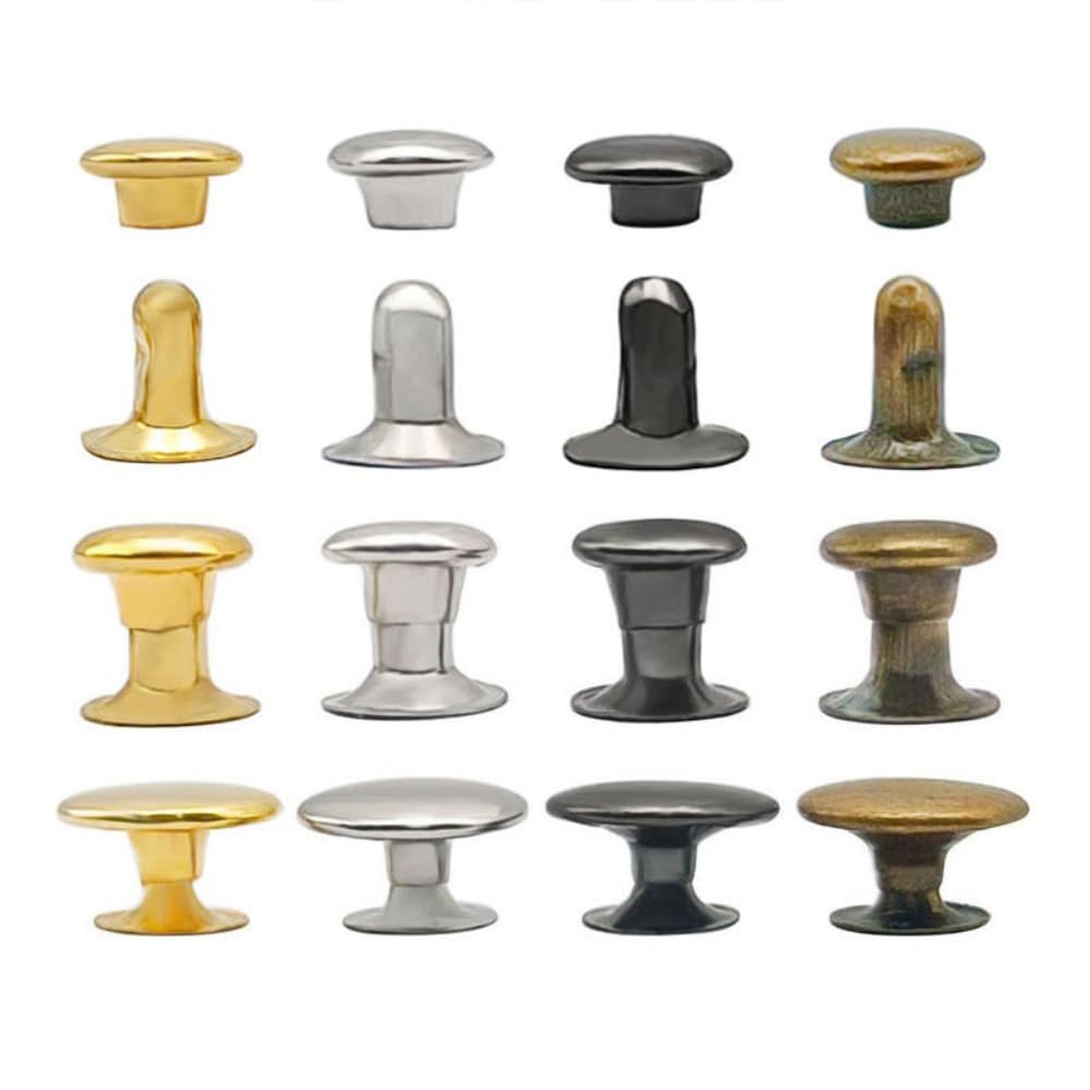 Rivetti Per Pellami Rivetti Cavi Testa Singola In Acciaio - 5mm A 12mm, Per Pelle, Borse, Tessuto Rivetti Cuoio