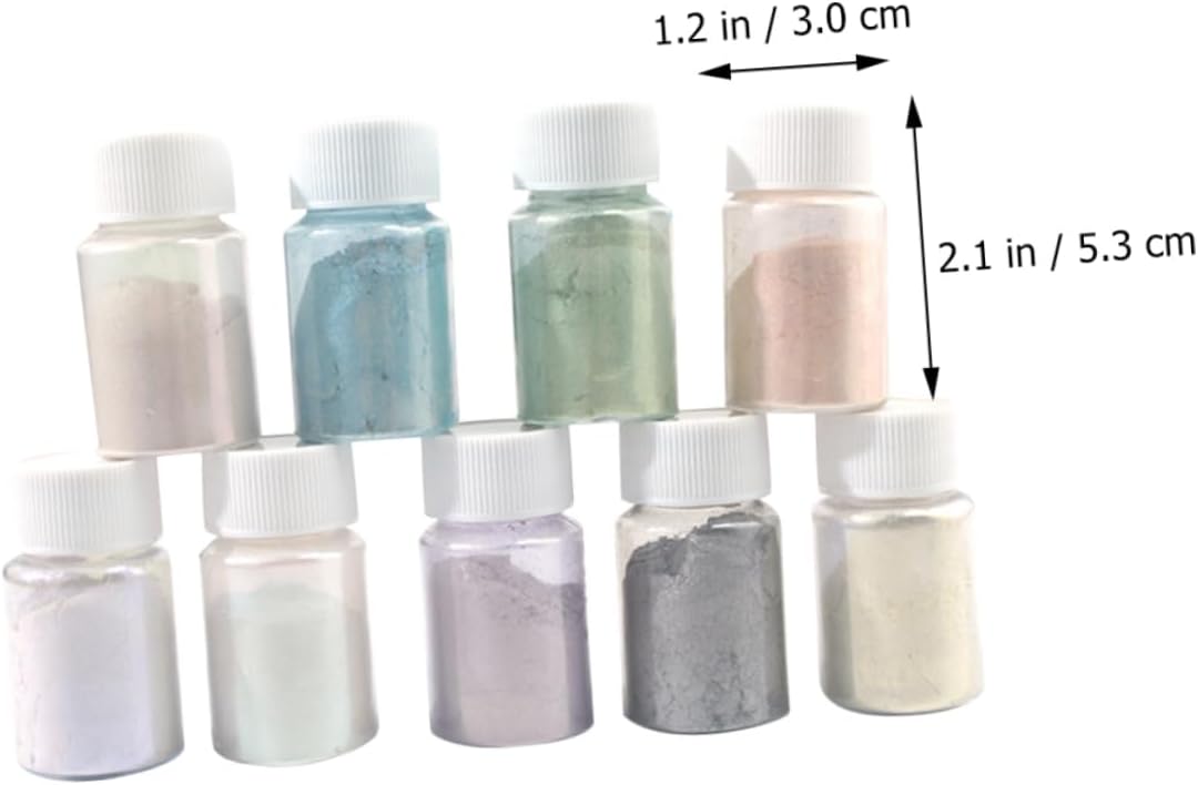 SHINEOFI 9pcs Polarizing Powder Toner Set Colors Mica Pigment for Epoxy Resin DIY Craft Projects Soap Making