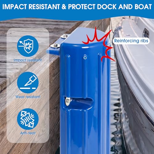 Image of Dock Bumper Fender,Boat Dock Bumpers for Edge or Side,Marine Fender Guard Vertical Protection,Durable Construction,Include Mounting Hardware