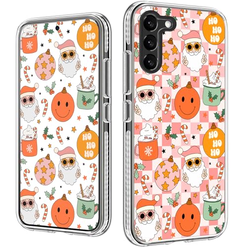 Coque de téléphone Samsung S23 transparente avec motif Père Noël pour smartphone 6,1 pouces