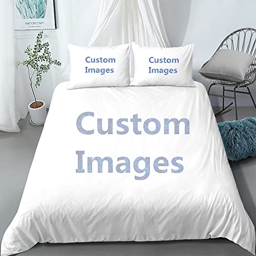 Funda nórdica Personalizada Foto Texto Imagen Fundas de edredón Cama 90/105/120/135/150/180 Juego de edredón Individual Matrimonial King Size Super King (220x220 cm - Cama 135 cm)