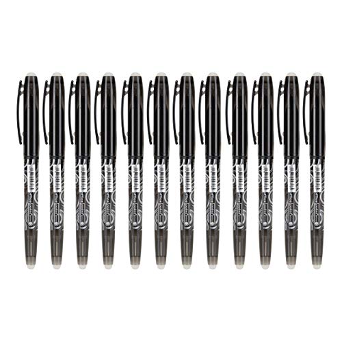 Tintenroller eco radierbar Schwarz Office Point 12 Stück | Gelstift mit integriertem Radierer | Strichstärke mittel 0,7 mm (Schwarz, 10) Cover