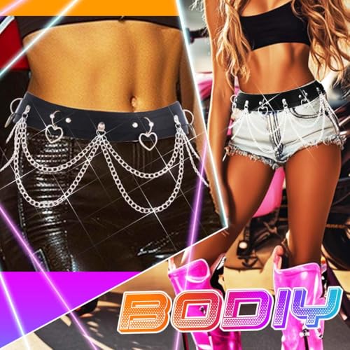 Bodiy Punk Waist Chain Belts Leather Gothic Layered Rave Belly Body Chains Jewelry for Women Sexy2