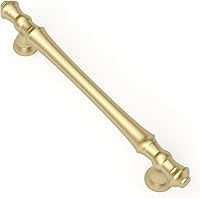 Vista 47 de Asidrama Paquete de 10 manijas de gabinete de cocina de latón cepillado envejecido de 3 pulgadas (2.992 in), tiradores de gabinete, accesorios