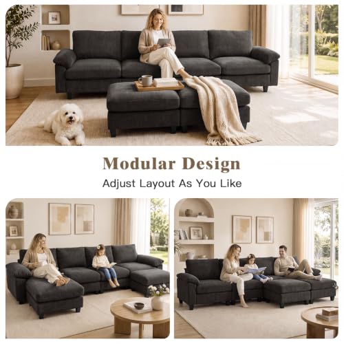 Image of Sectional Couches for Living Room, 141 inch U Shaped Cloud Sofa & Couch