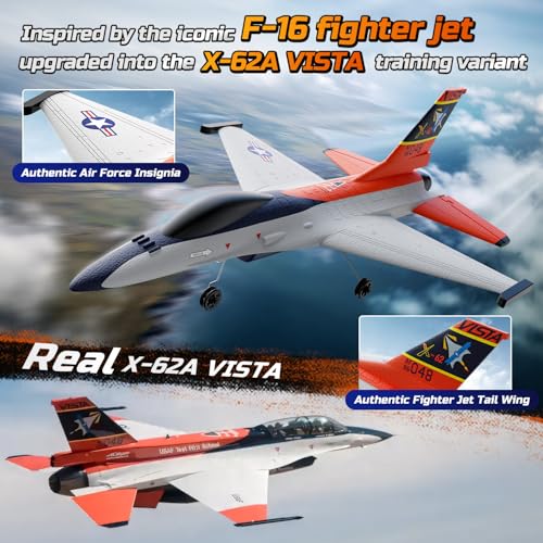 Image of DEERC 4CH F-16 Style RC Plane for Adults,Hobby Remote Control Airplane