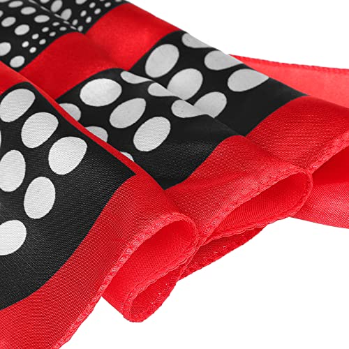 uxcell Red Black Polka Dots Stripe Print Neckerchief Square Neck Scarf Wrap for Lady4