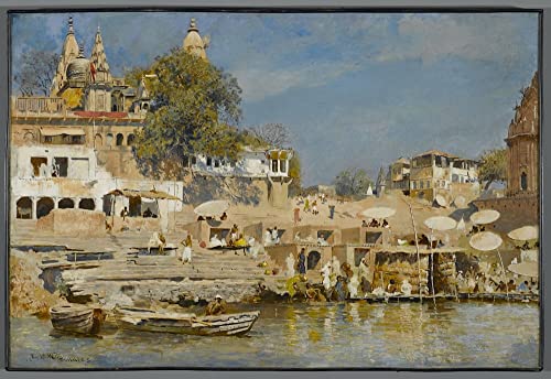 Temples et Ghat de Bénarès Edwin Lord Weeks impression d'art 60x90