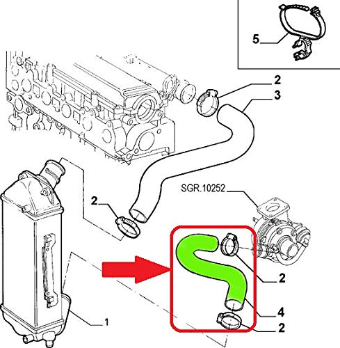 Durite de Turbo pour Alfa Romeo 156 2.4 JTD - 60619008 - Auto Durite de Turbo pour Alfa Romeo 156 2.4 JTD - 60619008 - Auto