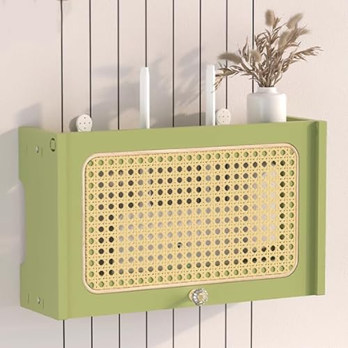 WiFi Wireless Router Storage Box - Wall Mount Cabinet Hider, Rattan Shelf nizer for Electl Equipment &amp; Idle Items, Space-Saving Design, Stylish Home Décor