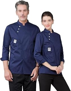 HMLOPX Chef Jacket Chef Clothes Chef Uniform Chef Works Cool Chef Coat with Breathable Mesh Unisex Chef Jacket Men's Short Sleeve (Color : Blue, Size : XXX-Large)
