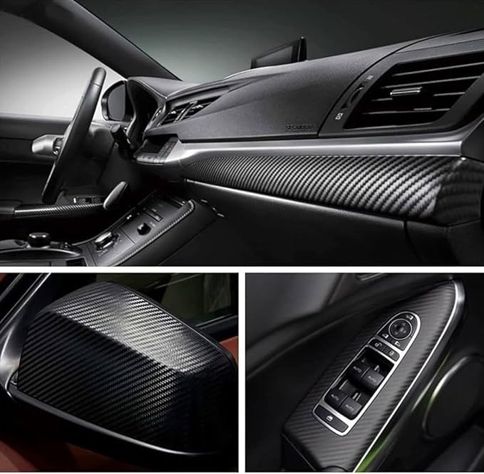 Image of WALLMATE Carbon & Matellic Wrap Sheet Roll Film Sticker Decal Waterproof Car Styling Wrap Auto Vehicle Accessories(12x120 Inch,Black Carbon)