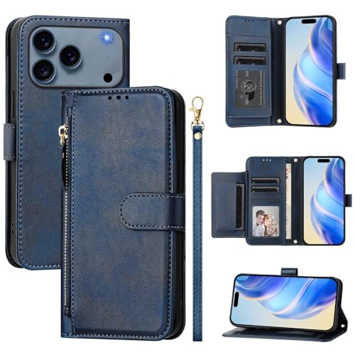 Étui cuir avec fermeture éclair pour iPhone 17 Pro Max