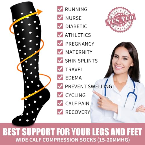 Bluemaple Copper Compression Socks For Women & Men Circulation - Best for Running,Nursing,Hiking,Flight&Travel - Image 6