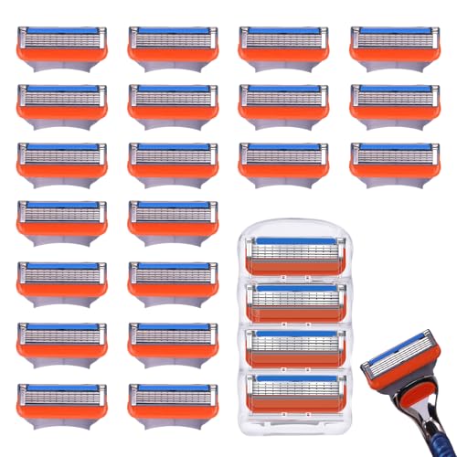 Cuchillas de afeitar Fusion-5, 24 piezas Cuchillas de repuesto Fusion 5, cuchillas de 5 pliegues, cuchillas de afeitar corporales, cuchillas íntimas, compatibles con cuchillas de afeitar húmedas