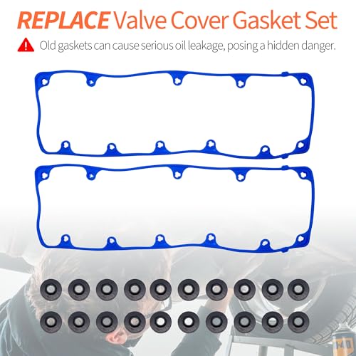 Image of HiSport Engine Valve Cover Gasket Set - Compatible with Ford Crown Victoria E-150 E-150 Econoline Club Wagon E-250 Expedition Explorer F-150 Heritage Mustang 4.6L 2002-2012 - Replace VS50564R