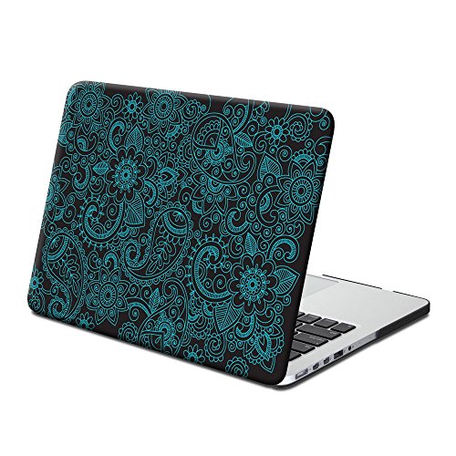 GMYLE Hard Case Print Frosted for MacBook Pro 13 inch with Retina Display (Model: A1425 and A1502) - Squama Grey Paisley Pattern Rubber Coated Hard Cover (Not Fit for MacBook Pro 13 inch A1278)