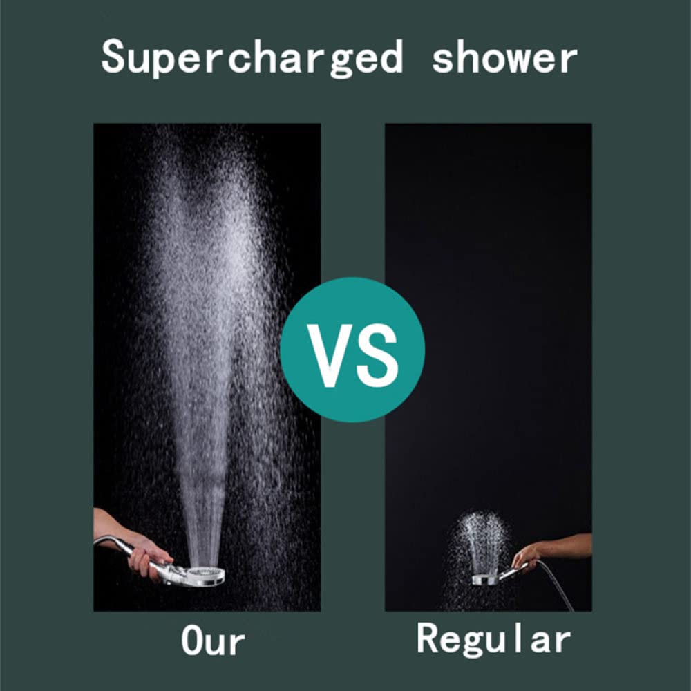 Cabezal de ducha estrellado 3 modos Ajustable de alta presión Cabezal de ducha de agua con parada de una tecla Ducha de lluvia con ahorro de agua para baño, ducha negra, China