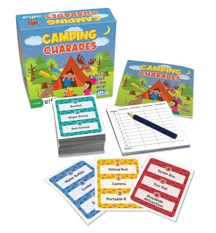 Camping Charades – Juego familiar divertido para representar al aire libre – Contiene 110 cartas para 2 o más equipos, desde 6 años miniatura 2