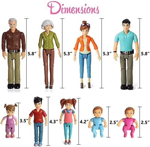 Sweet Li’l Family Dollhouse People Set: Realistic, Durable Action Figures Endless Fun!