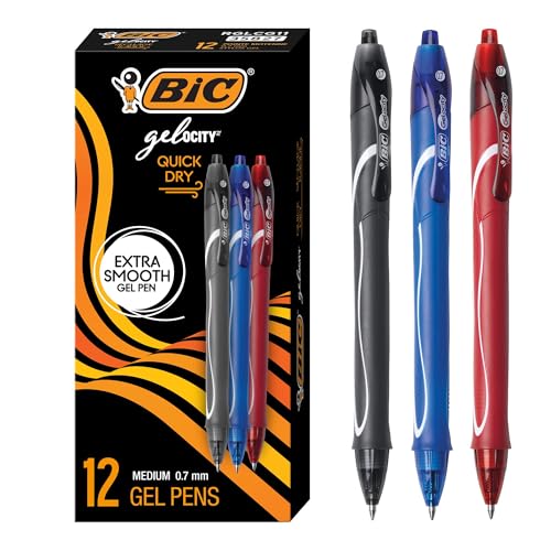 Stylo encre gel séchage rapide BIC pointe moyenne anti-bavure