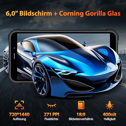 OUKITEL WP32 Outdoor Handy Ohne Vertrag, 12GB+128GB Smartphone, IP68 Wasserdicht, 6300mAh 6' HD...