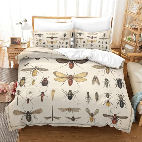 Housse de couette 3D super douce et résistante avec fermeture éclair 260x220cm