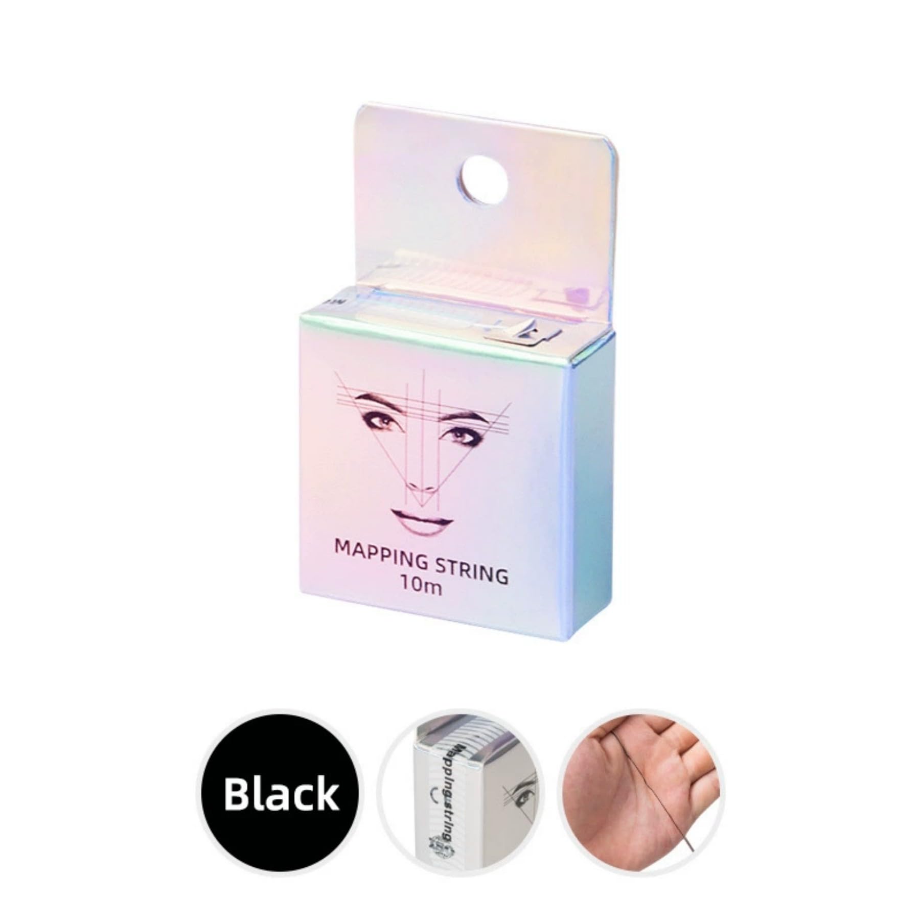Matita per sopracciglia bianca per trucco permanente, matita per sopracciglia con inchiostro colorato (10 metri/32,8 piedi) rosso, nero