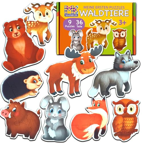 MAGNIKON Puzzles Waldtiere Ab 2 3 Jahre - Spielzeug Kinderpuzzle ab 3-5 Jahre -...
