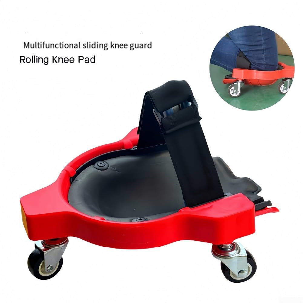 Knieschoner mit Rollen 360° Schwenkbar für Fliesenleger – Rutschfeste Kniepolster aus ABS für Bau & Gartenarbeit – für robuste Knie-Matte 29x23cm