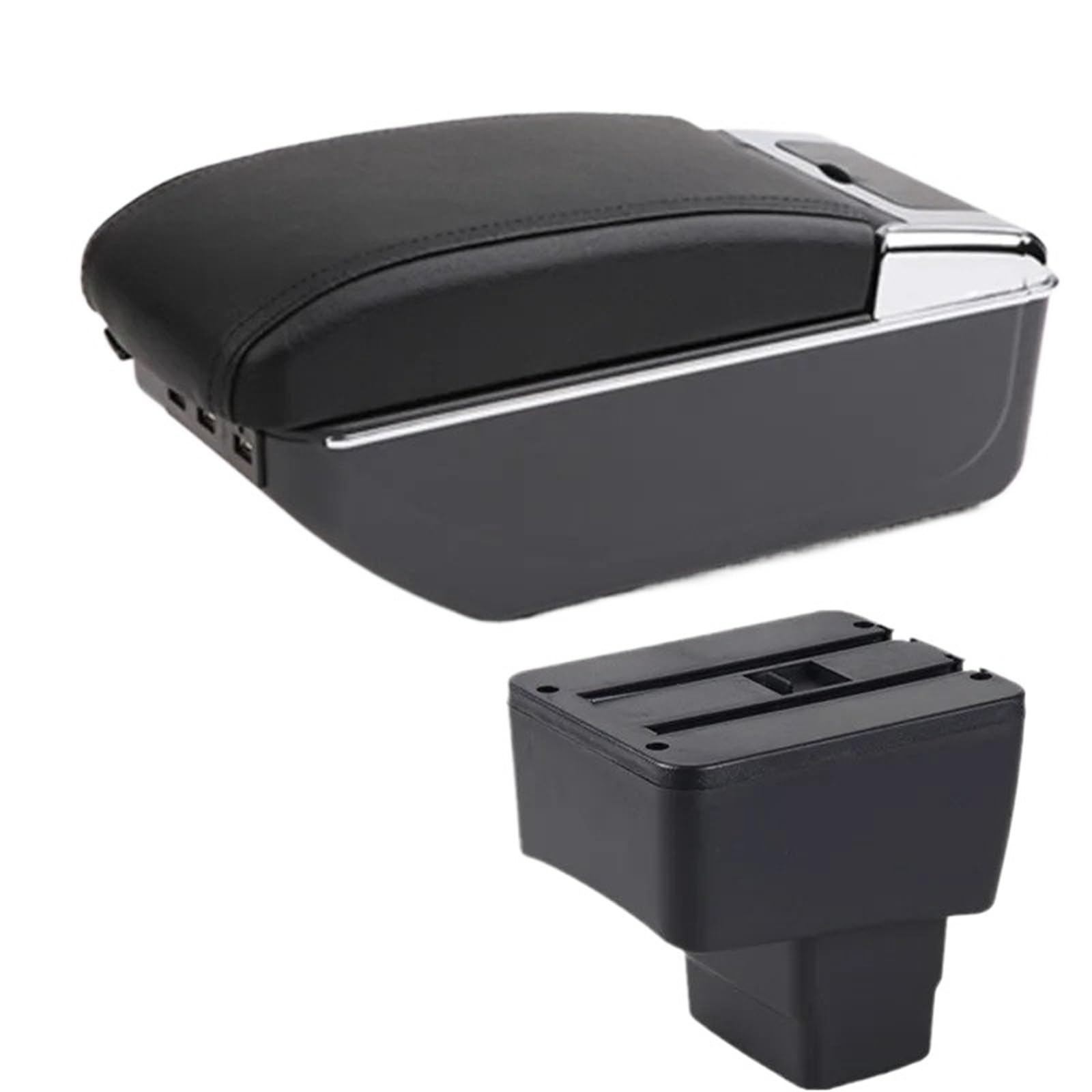NOKRGQW Car Armrest Box For Mazda 2 Skyactiv Version For CX-3 Car Armrest Storage Box Dedicated Retrofit Accessories(D2 black line 7USB)