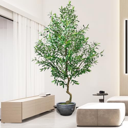 Reviews y listado de Bonsai olivo favoritos de las personas. 19 Borojinmed - Estos olivos artificiales para interiores de 7 pies (84 pulgadas), plantas artificiales de imitación para interiores, bonsái alto, árbol de olivo falso, 7 pies,...
