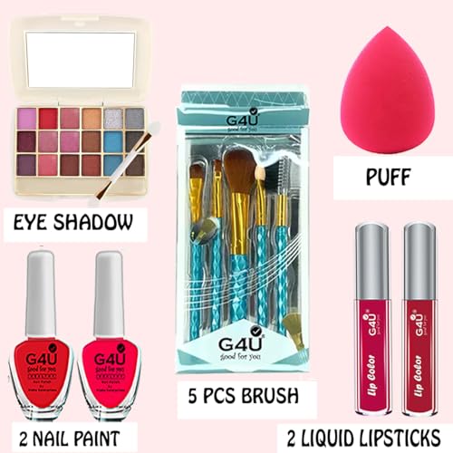 Image of G4U Premium Makeup Kit for Women | Complete Beauty Set with Eyeshadow, Lipsticks | Ideal for Bridal & Party Makeup (PINK)
